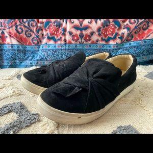 Black Tie-Accent Slip-On Sneaker